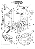 CABINET PARTS Diagram and Parts List for WGD5600SQ0  Whirlpool Dryer