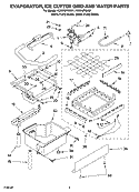 EVAPORATOR ICE CUTTER GRID AND WATER PARTS Diagram and Parts List for KUIS15PRHW7  KitchenAid Ice Maker