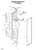 FREEZER DOOR PARTS Diagram and Parts List for KSRJ22IMST10  KitchenAid Refrigerator