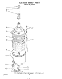 TUB AND BASKET Diagram and Parts List for KELC500SWH1  KitchenAid Washer Dryer Combo