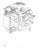 LINER Diagram and Parts List for KTRS25KXWH01  KitchenAid Refrigerator