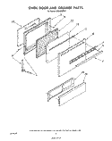 OVEN DOOR AND DRAWER Diagram and Parts List for SF3600EPW1  Whirlpool Range