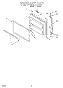 FREEZER DOOR Diagram and Parts List for TT18AKXGN01  Estate Refrigerator