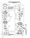 PUMP AND MOTOR Diagram and Parts List for KUDA23SY0  KitchenAid Dishwasher
