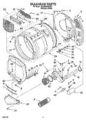BULKHEAD PARTS Diagram and Parts List for 3RLGR5437KQ2  Whirlpool Dryer