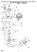 BRAKE, CLUTCH, GEARCASE, MOTOR & PUMP Diagram and Parts List for RAM5243AL0  Whirlpool Washer