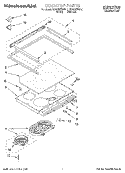 COOKTOP, LITERATURE Diagram and Parts List for KESC307BAL1  KitchenAid Range