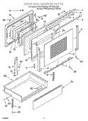 DOOR AND DRAWER PARTS Diagram and Parts List for YGY396LXGQ5  Whirlpool Range