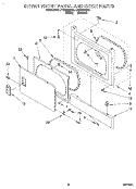DRYER FRONT PANEL AND DOOR Diagram and Parts List for LTE6234AW3  Whirlpool Washer Dryer Combo