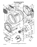 BULKHEAD PARTS Diagram and Parts List for WGD9051YW0  Whirlpool Dryer