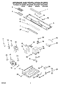 INTERIOR AND VENTILATION PARTS Diagram and Parts List for MH1150XMB1  Whirlpool Microwave