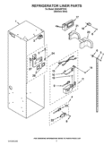 REFRIGERATOR LINER PARTS Diagram and Parts List for KSSC48FTS15  KitchenAid Refrigerator