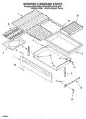 DRAWER & BROILER Diagram and Parts List for GR460LXKP0  Whirlpool Range