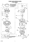 PUMP AND MOTOR Diagram and Parts List for DP940PWKQ1  Whirlpool Dishwasher