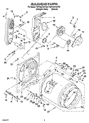 BULKHEAD PARTS Diagram and Parts List for 7MWG66700ST0  Whirlpool Dryer