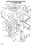 CONTROLS AND REAR PANEL PARTS Diagram and Parts List for WTW5850SW0  Whirlpool Washer