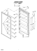 DOOR PARTS, OPTIONAL PARTS (NOT INCLUDED) Diagram and Parts List for EVL201NXRQ00  Whirlpool Freezer