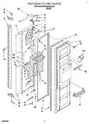 FREEZER DOOR Diagram and Parts List for KSRB22QABL12  KitchenAid Refrigerator