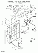 CONTROLS AND REAR PANEL PARTS Diagram and Parts List for WTW5300VW2  Whirlpool Washer