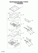 REFRIGERATOR SHELF PARTS Diagram and Parts List for KSSO42FTX03  KitchenAid Refrigerator