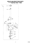 BRAKE & DRIVE TUBE Diagram and Parts List for GVW9959KT1  Whirlpool Washer
