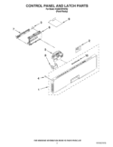 CONTROL PANEL AND LATCH PARTS Diagram and Parts List for KUDE70FXPA2  KitchenAid Dishwasher