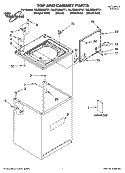 TOP AND CABINET PARTS Diagram and Parts List for 7MLSQ8545PQ1  Whirlpool Washer