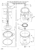 AGITATOR, BASKET AND TUB Diagram and Parts List for LXR9245EZ0  Whirlpool Washer
