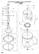 AGITATOR, BASKET AND TUB Diagram and Parts List for KAWE870BWH1  KitchenAid Washer