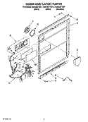 DOOR AND LATCH PARTS Diagram and Parts List for KUDK03FTSS1  KitchenAid Dishwasher