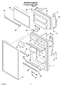 DOOR Diagram and Parts List for 8ET8MTKXKT01  Whirlpool Refrigerator