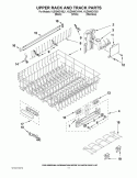 UPPER RACK AND TRACK PARTS Diagram and Parts List for KUDS40CVSS1  KitchenAid Dishwasher
