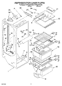 REFRIGERATOR LINER Diagram and Parts List for 5VED7GTKKT00  Whirlpool Refrigerator