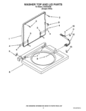 WASHER TOP AND LID PARTS Diagram and Parts List for LTG5243DQB  Whirlpool Washer Dryer Combo