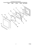 OVEN DOOR Diagram and Parts List for KEMS307GBS2  KitchenAid Microwave Oven Combo