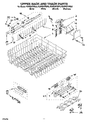 UPPER RACK AND TRACK PARTS Diagram and Parts List for KUDP02CRBL3  KitchenAid Dishwasher