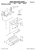 DOOR AND PANEL PARTS Diagram and Parts List for KUDK03CTBL0  KitchenAid Dishwasher