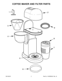 COFFEE MAKER AND FILTER PARTS Diagram and Parts List for KCM0402ER0  KitchenAid Coffee Maker