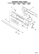 CONTROL PANEL PARTS Diagram and Parts List for GY398LXPB02  Whirlpool Range