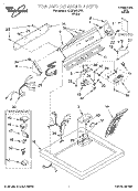 TOP AND CONSOLE, LITERATURE Diagram and Parts List for 3CGP2901DW1  Whirlpool Dryer