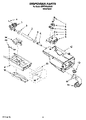 DISPENSER PARTS Diagram and Parts List for MWFW8300SW01  Whirlpool Washer