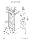 CABINET PARTS Diagram and Parts List for 7WF736SDAM10  Whirlpool Refrigerator