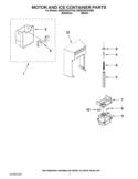MOTOR AND ICE CONTAINER PARTS Diagram and Parts List for 5WSC20CAYY00  Whirlpool Refrigerator