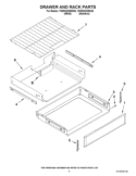 DRAWER AND RACK PARTS Diagram and Parts List for YKERS202BWH0  KitchenAid Range