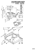 MACHINE BASE PARTS Diagram and Parts List for 7MLSQ9659PG1  Whirlpool Washer