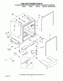 TUB AND FRAME PARTS Diagram and Parts List for KUDK30IVBS2  Whirlpool Dishwasher