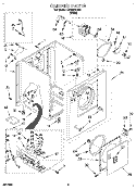 CABINET Diagram and Parts List for LGN3634DW1  Whirlpool Dryer