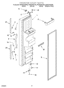 FREEZER DOOR Diagram and Parts List for 7GD27DIXHT00  Whirlpool Refrigerator