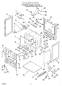CHASSIS Diagram and Parts List for RF196LXJT0  Whirlpool Range