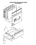 OVEN DOOR AND DRAWER Diagram and Parts List for RM978BXVW2  Whirlpool Microwave Oven Combo